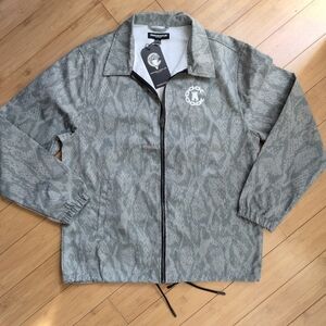 NWT Crooks & Castles Men’s M Snake Skin Twill Shacket Millitary Green Streetwear